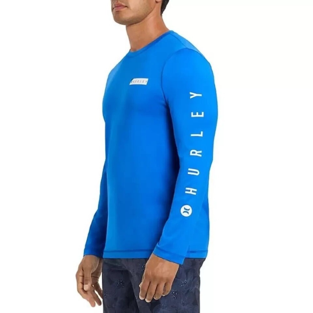 Men's Sunny Side UPF 50 Sun Shirt by Hurley Blue Size L New With Tags